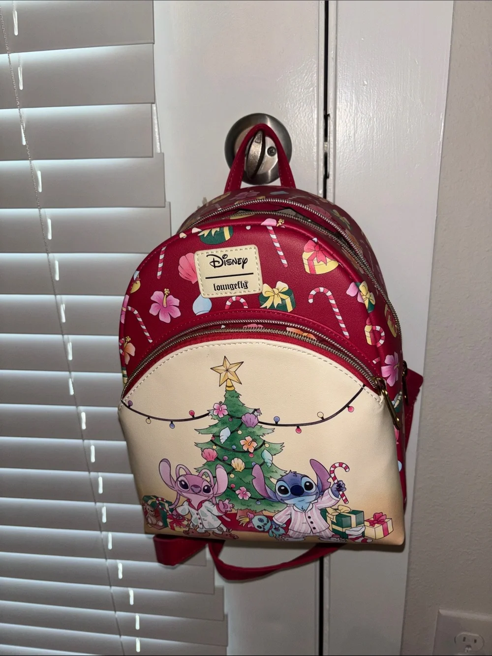 Disney Lilo & Stitch Holiday Kids Mini Backpack - Red/Cream